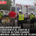 Trabajador quedó inconsciente al caer de 3 metros de altura cuando cambiaba láminas de un tejado