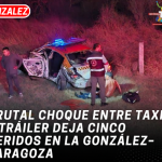 Brutal choque entre taxi y tráiler deja cinco heridos en la González–Zaragoza