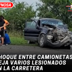Choque entre camionetas deja varios lesionados en la carretera