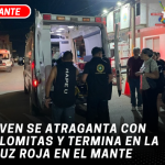 Joven se atraganta con palomitas y termina en la Cruz Roja en El Mante