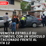 Jovencita estrelló su automóvil con un vehículo estacionado frente al Cbta 12
