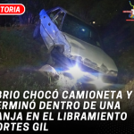 Ebrio chocó camioneta y terminó dentro de una zanja en el libramiento Portes Gil