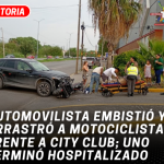 Automovilista embistió y arrastró a motociclistas frente a City Club; uno terminó hospitalizado
