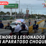 Menores lesionados en aparatoso choque
