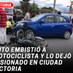 Auto embistió a motociclista y lo dejó lesionado en Ciudad Victoria
