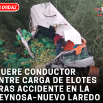 Muere conductor entre carga de elotes tras accidente en la Reynosa–Nuevo Laredo